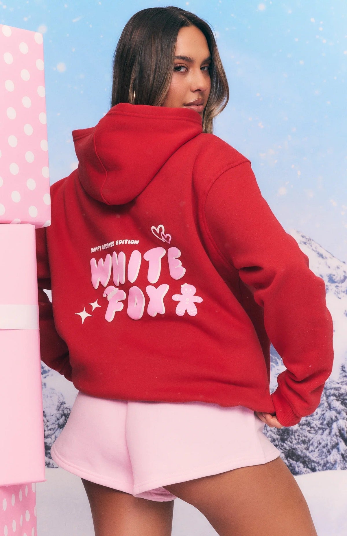All I Want For Christmas Oversized Hoodie Red